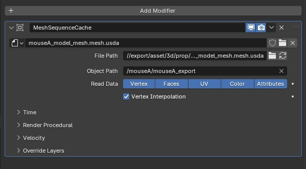 Additional Attribute setting in Mesh Sequence Cache